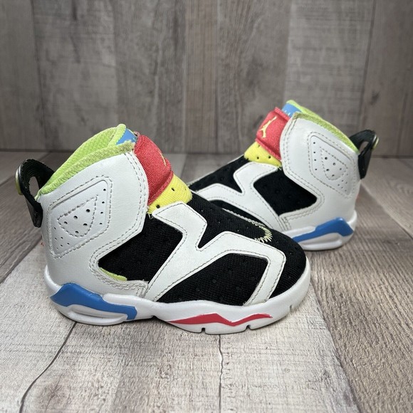 Air Jordan 6 Retro Little Flex Toddlers Sneakers Multi White Size 4C CT4417-103 - Picture 2 of 12